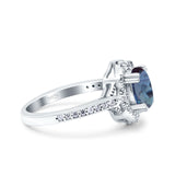 Halo Ballerina Style Oval Natural Stone