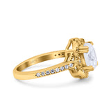 Halo Ballerina Style Oval Natural Stone