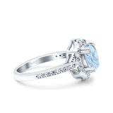 Halo Ballerina Style Oval Natural Stone