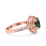 Halo Ballerina Style Oval Natural Stone