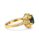 Halo Ballerina Style Oval Natural Stone