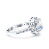 Halo Ballerina Style Oval Natural Stone