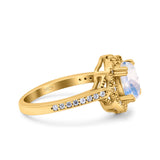 Halo Ballerina Style Oval Natural Stone