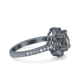 Halo Ballerina Style Oval Natural Stone