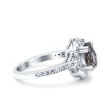 Halo Ballerina Style Oval Natural Stone