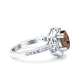 Halo Ballerina Style Oval Natural Stone