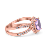 Halo Split Shank Oval Natural Stone