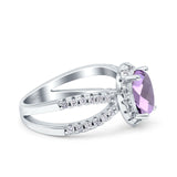 Halo Split Shank Oval Natural Stone