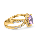 Halo Split Shank Oval Natural Stone