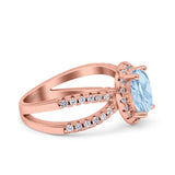 Halo Split Shank Oval Natural Stone