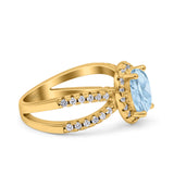 Halo Split Shank Oval Natural Stone