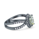 Halo Split Shank Oval Natural Stone