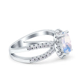 Halo Split Shank Oval Natural Stone