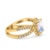 Halo Split Shank Oval Natural Stone