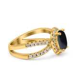 Halo Split Shank Oval Natural Stone