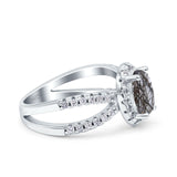 Halo Split Shank Oval Natural Stone