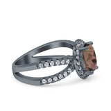 Halo Split Shank Oval Natural Stone