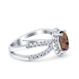 Halo Split Shank Oval Natural Stone