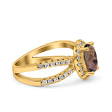 Halo Split Shank Oval Natural Stone