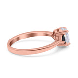 Three Stone Oval Natural Stone Trio Ring