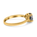 Three Stone Oval Natural Stone Trio Ring