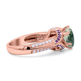 Two Tone Oval Natural Stone Ring