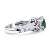 Two Tone Oval Natural Stone Ring