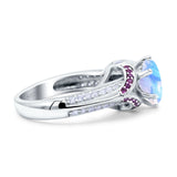 Two Tone Oval Natural Stone Ring