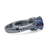 Two Tone Oval Natural Stone Ring
