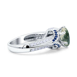 Two Tone Oval Natural Stone Ring