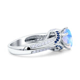 Two Tone Oval Natural Stone Ring