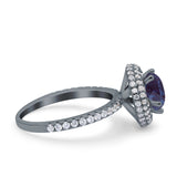 Art Deco Round Natural Stone Ring