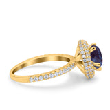 Art Deco Round Natural Stone Ring