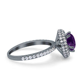 Art Deco Round Natural Stone Ring