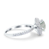 Art Deco Round Natural Stone Ring