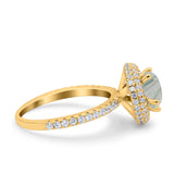 Art Deco Round Natural Stone Ring