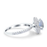 Art Deco Round Natural Stone Ring