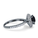 Art Deco Round Natural Stone Ring