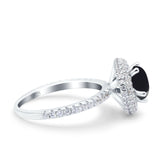 Art Deco Round Natural Stone Ring