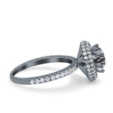 Art Deco Round Natural Stone Ring