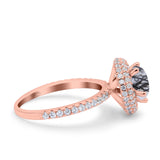 Art Deco Round Natural Stone Ring