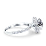 Art Deco Round Natural Stone Ring