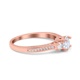 Three Stone Round Natural Stone Ring