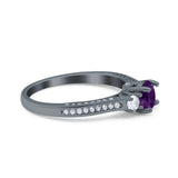 Three Stone Round Natural Stone Ring