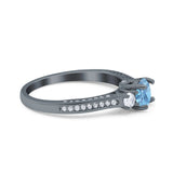 Three Stone Round Natural Stone Ring