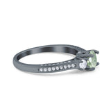 Three Stone Round Natural Stone Ring