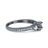 Three Stone Round Natural Stone Ring