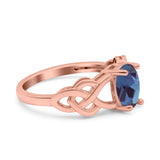 Art Deco Oval Natural Stone Trinity Ring