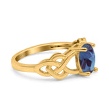 Art Deco Oval Natural Stone Trinity Ring