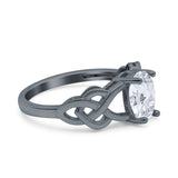 Art Deco Oval Natural Stone Trinity Ring